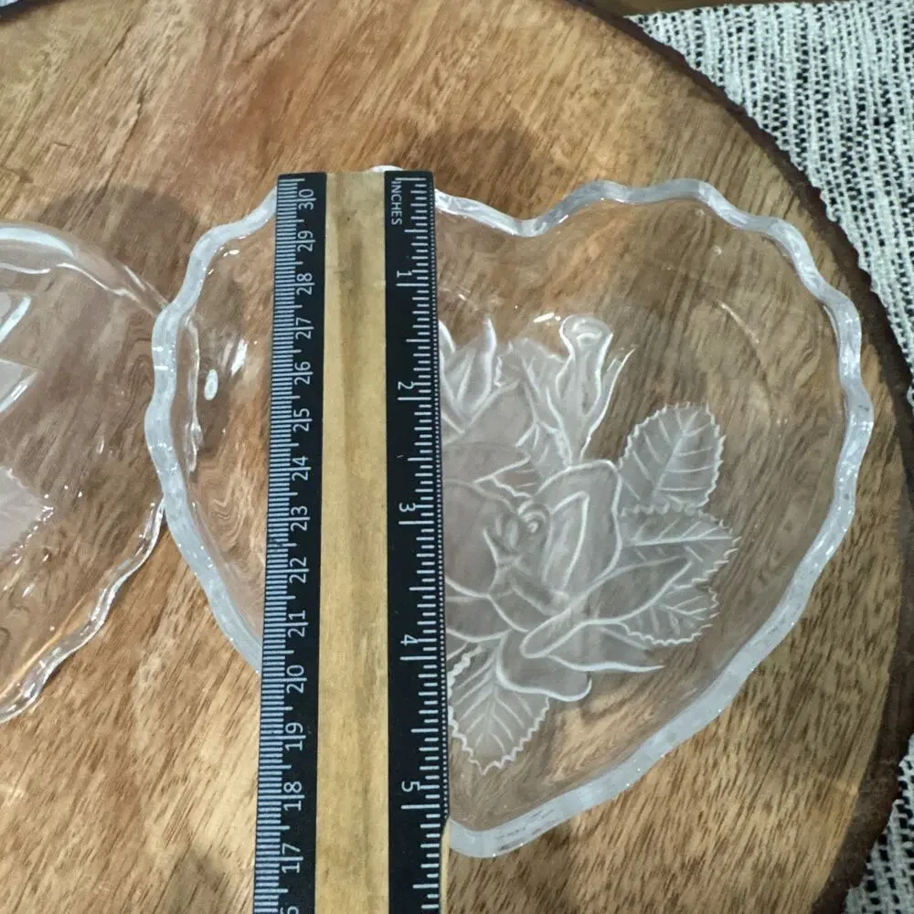Home Beautiful Dish Crystal Covered Heart Box Rose Pearls Serve Candy Trinket Bo